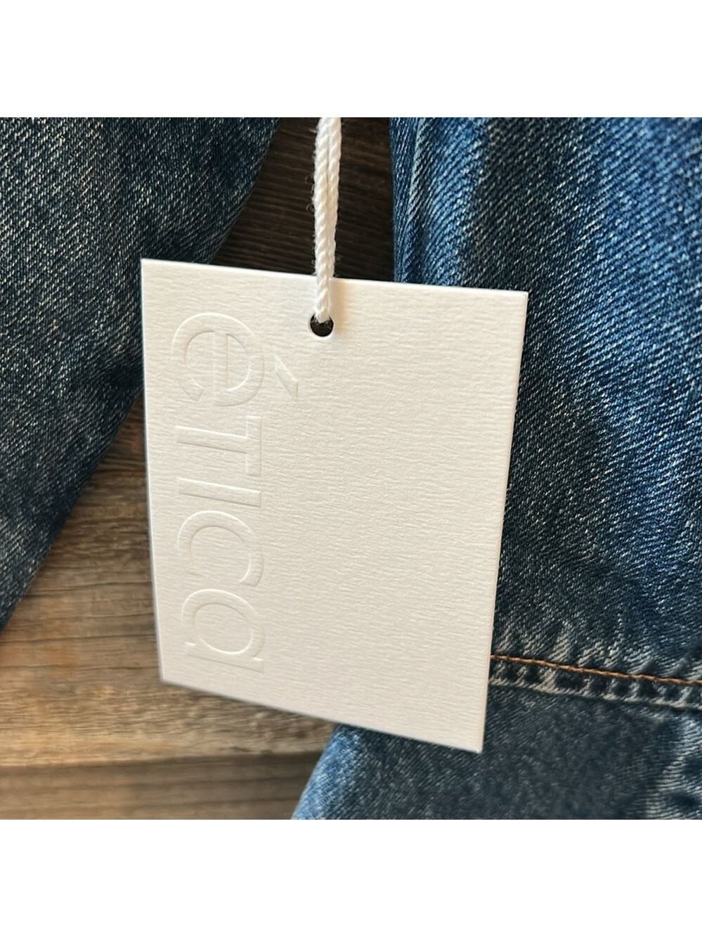 Etica Denim Snap Front 3/4 Sleeve Raw Hem Jordyn Trucker Jean Dress Size S NWT - Picture 9 of 13